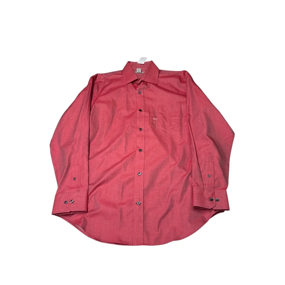 NWT Banana Republic‎ Mens Red Cotton Twill Long Sleeve Button Down Shirt Large